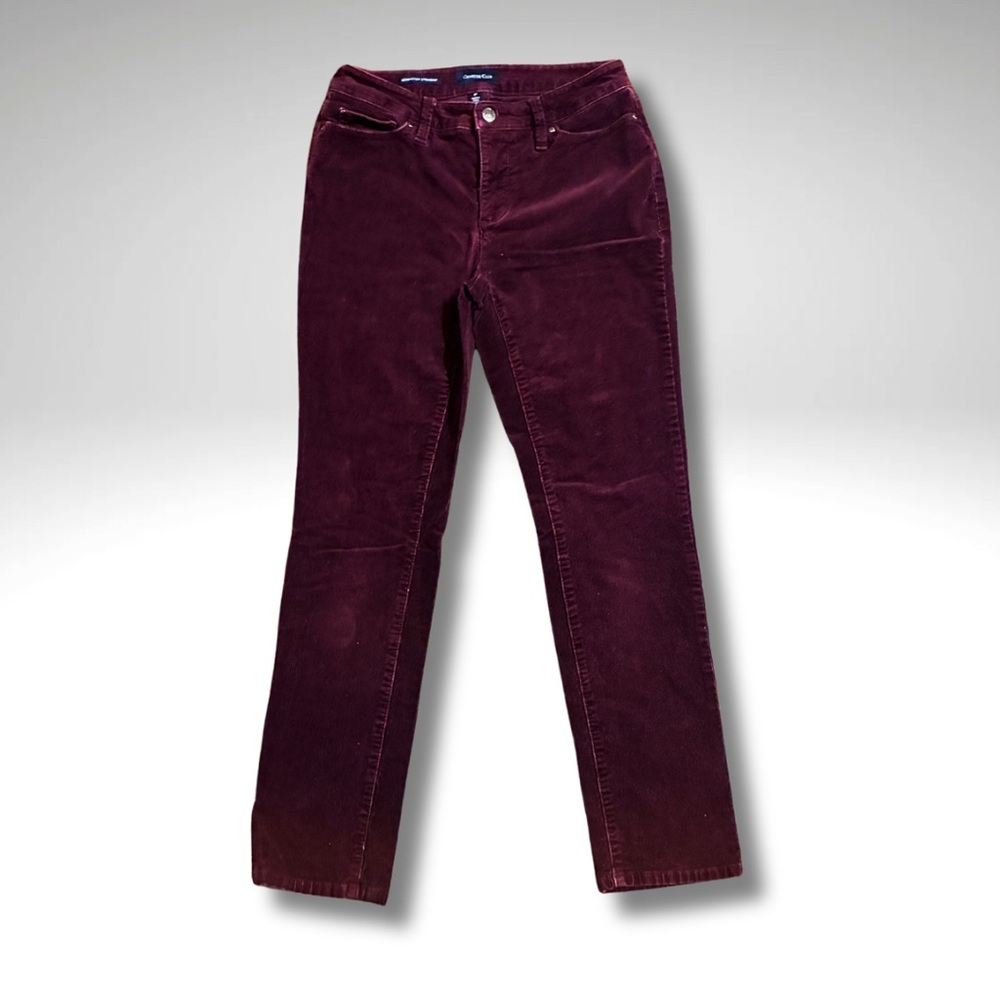 Charter Club Lexington Straight Rich Burgundy Wine Small Wale Corduroy Pants 2P